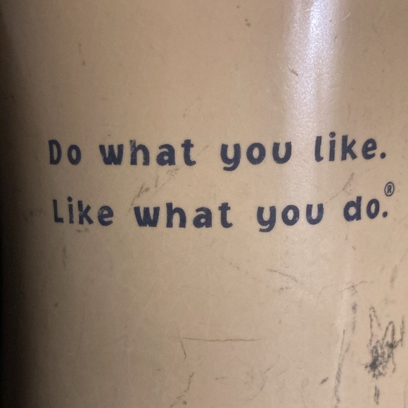 Classic LIFE IS GOOD diner style mug.  Very thick, Well loved with worn spots - Picture 4 of 8